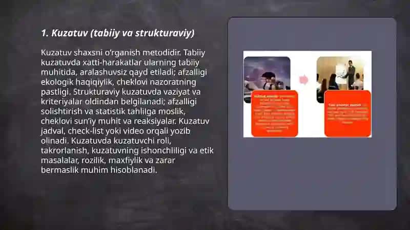 Shahsni oʻrganish metodlari 3