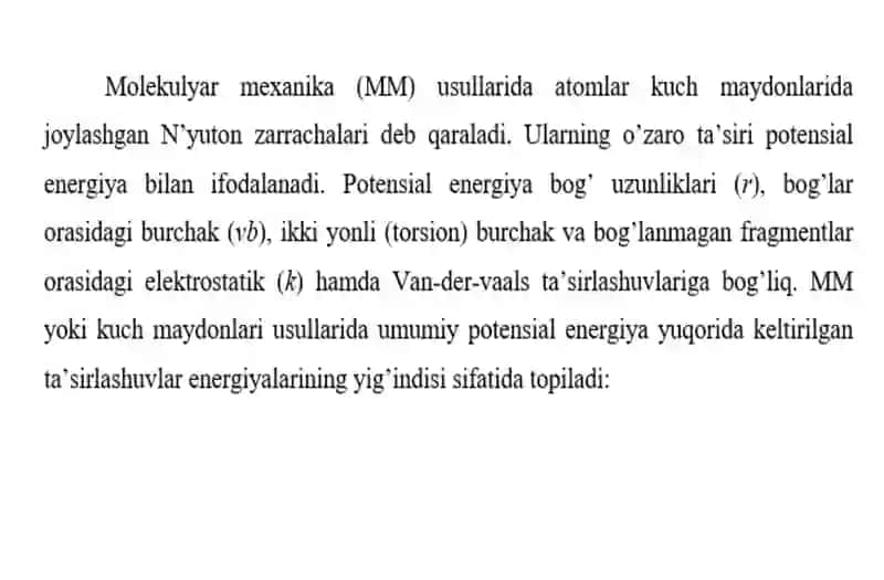 Molekulyar mexanika dasturlari 3