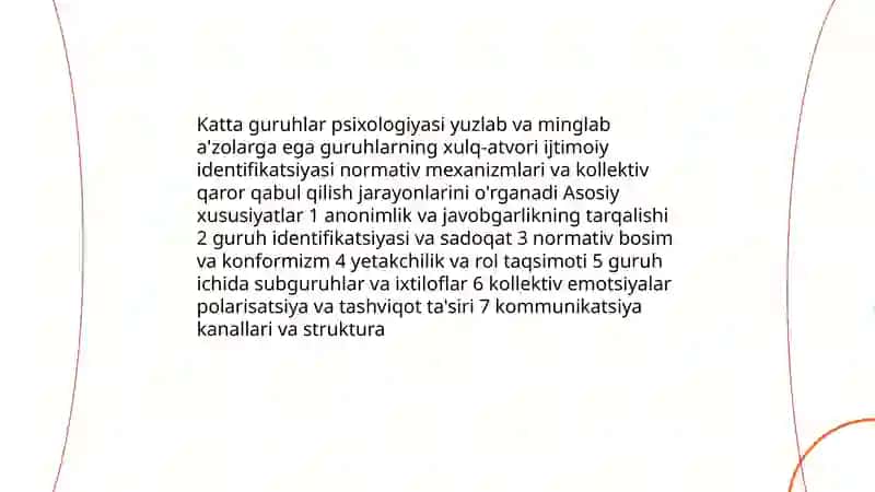 Katta guruhlar psixologiyasi 3