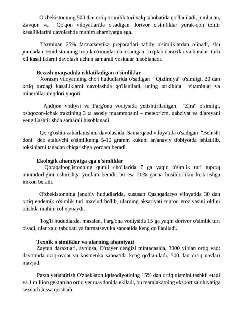 O'simliklar va inson salomatligi 3
