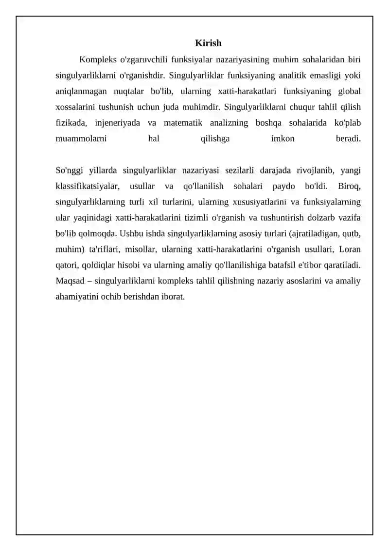 Singulyarliklar va ularning turlari 3