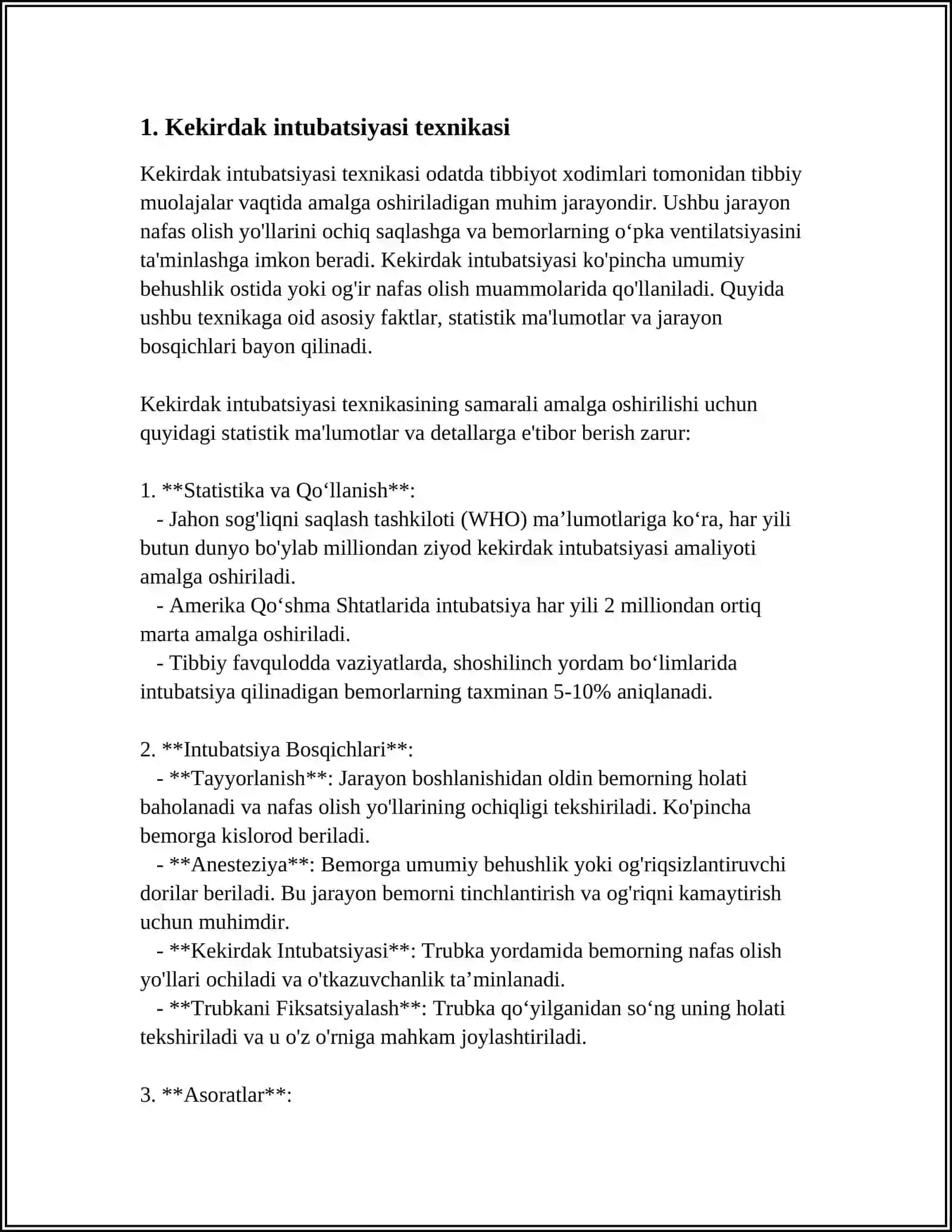 KEKIRDAK INTUBATSIYASI. TRAXEO-, BRONXOSKOPIYA 3