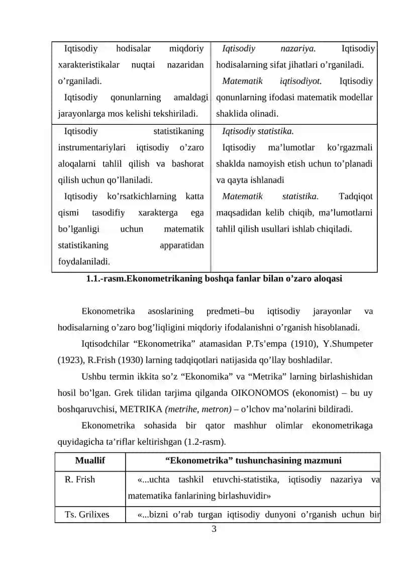 EKONOMETRIK MODELLASHTIRISH ASOSLARI 3