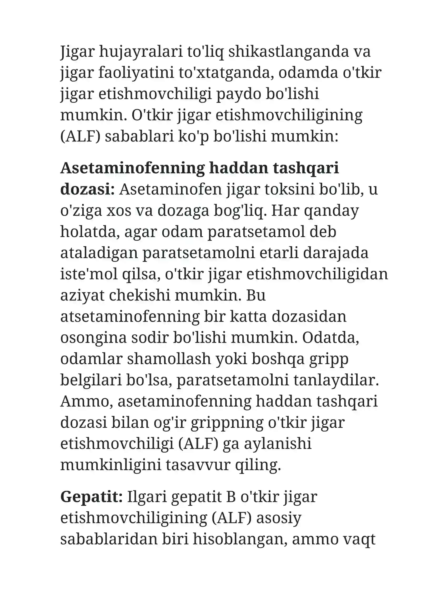 O'tkir jigar yetishmovchiligi 3