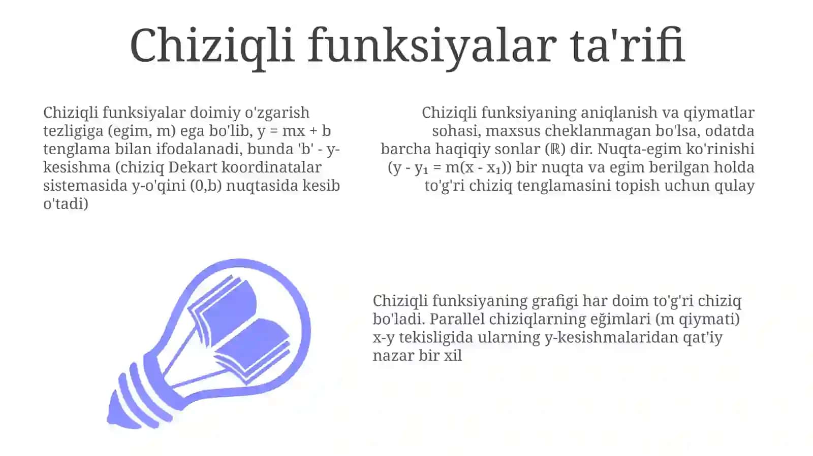 Chiziqli funksiyalarsinfi 3