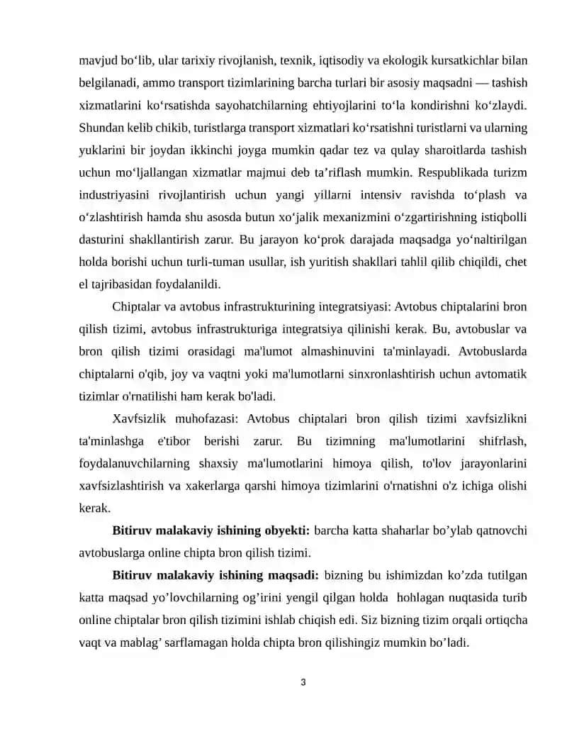 AVTOBUS CHIPTALARINI BRON QILISH TIZIMINI ISHLAB CHIQISH 3