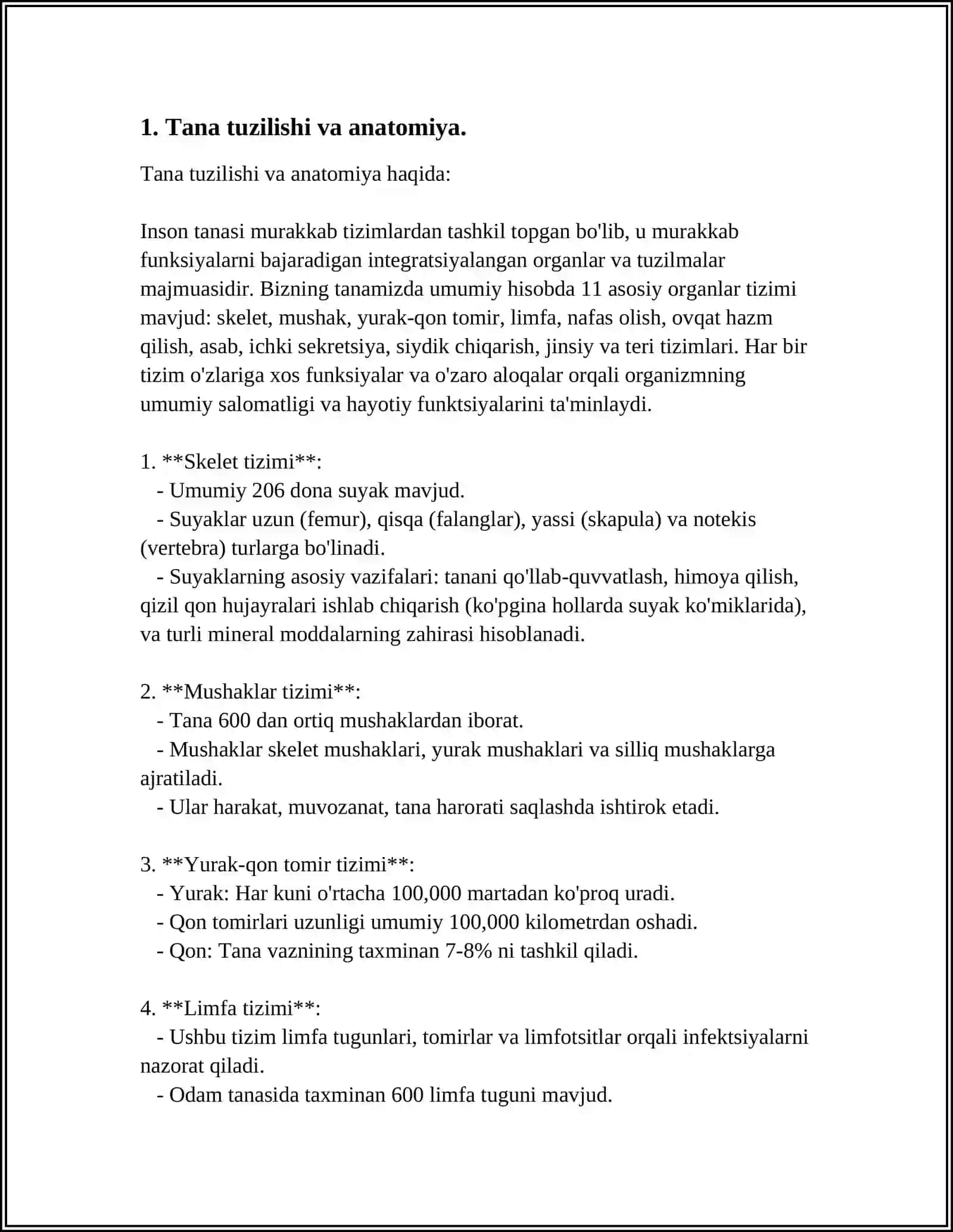 Tana Tuzyilishi va Anatomiya 3