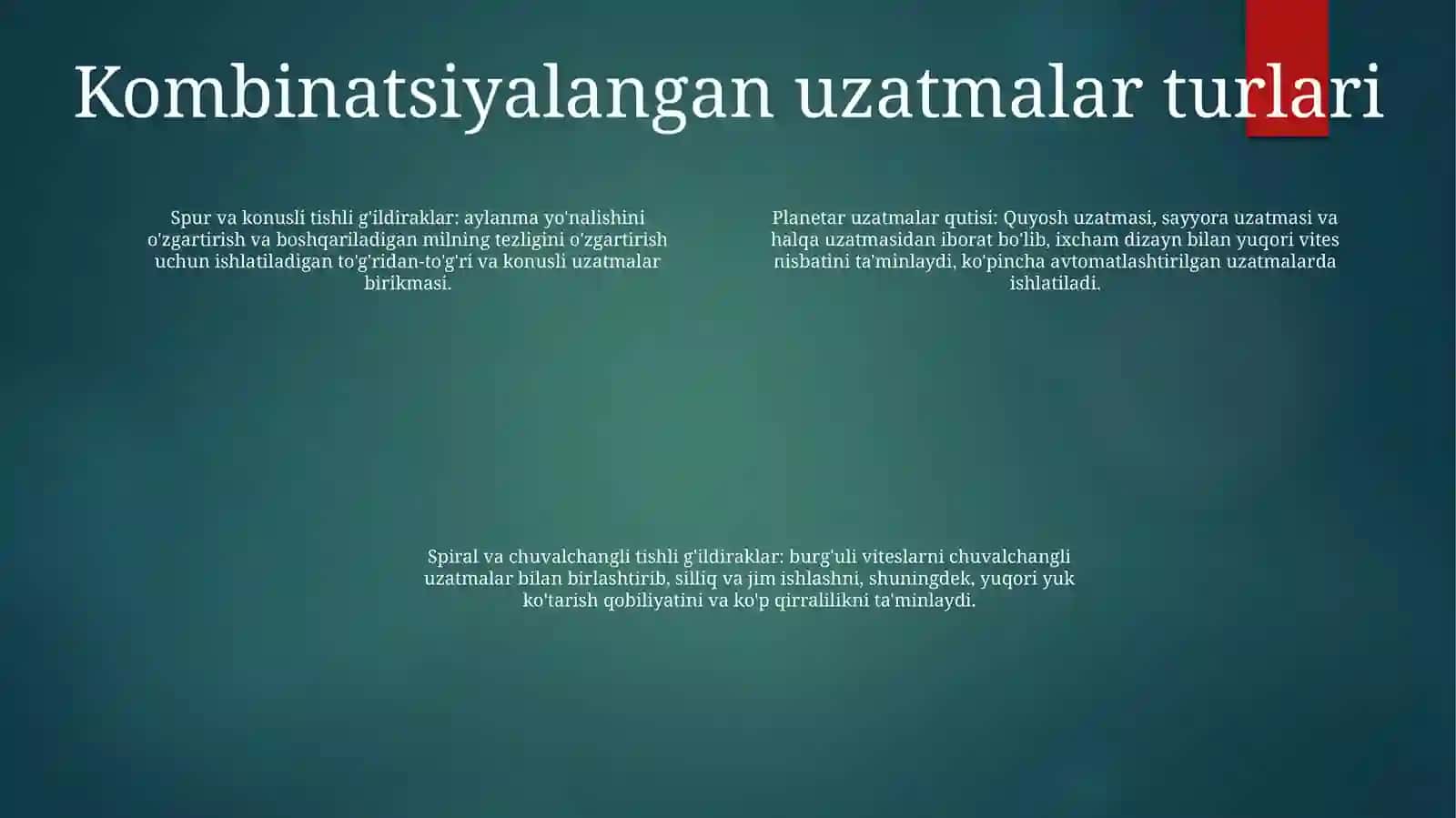 Kombinatsiyalashgan Uzatmalar 3