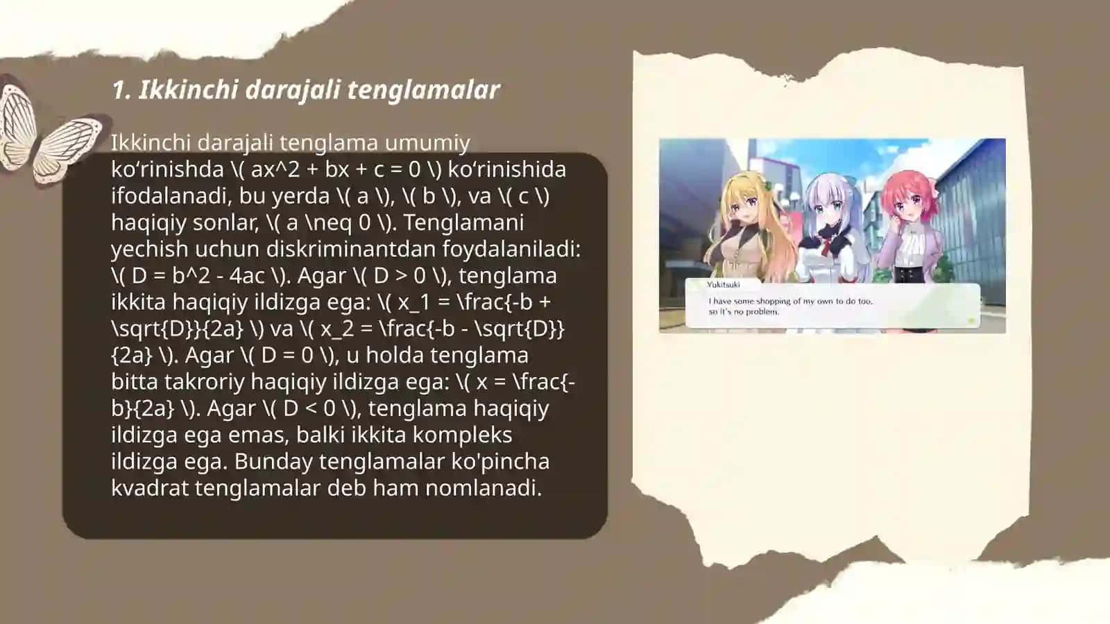 Ikkinchi darajali boʻlaklar 3