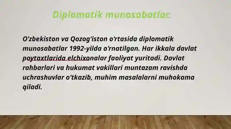 Oʻzbekiston va Qozogʻiston xalqaro munosabatlari 3