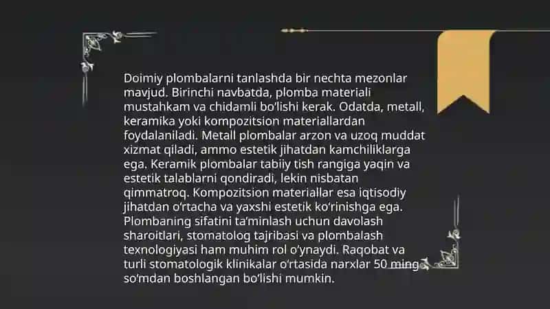 Doimiy plombalarga birlamchi pardoz berish 3