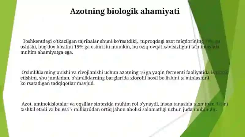 5-guruh elementlari(pniktogenlar), azot va uning birikmalarining xossalarini o'rganish 3