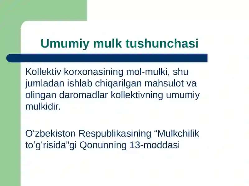 Umumiy mulk huquqi 3