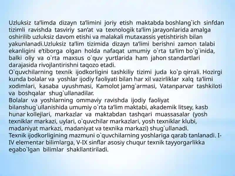 Texnologik taʼlim yoʻnalishi 3