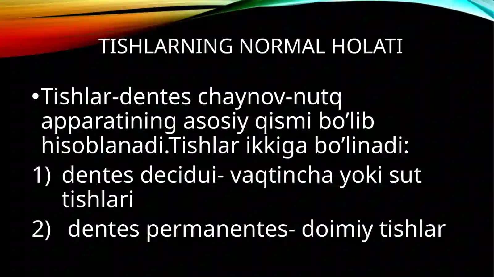 Tish belgilarining ormavapatologiyasi 3
