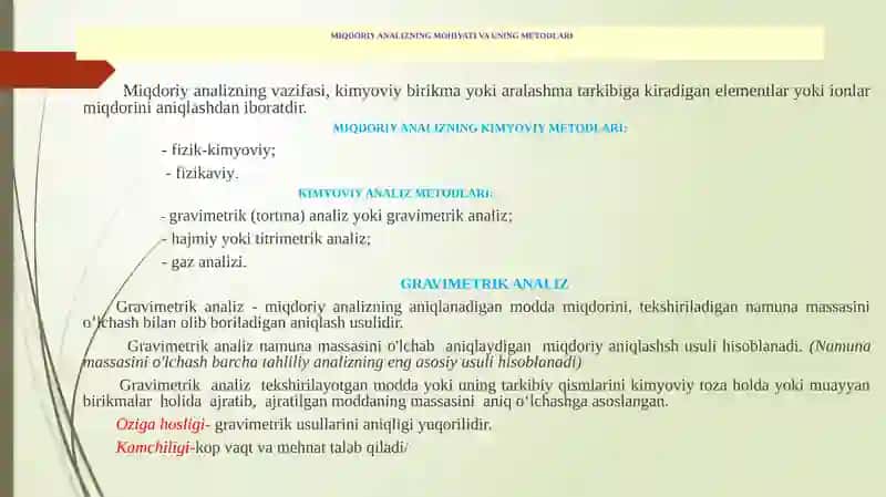 MIQDORIY TAHLIL VA UNING USLUBLARI 3