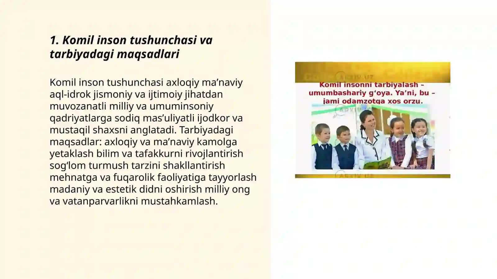 Komil insonni tarbiyalash mazmuni va yoʻllari 3