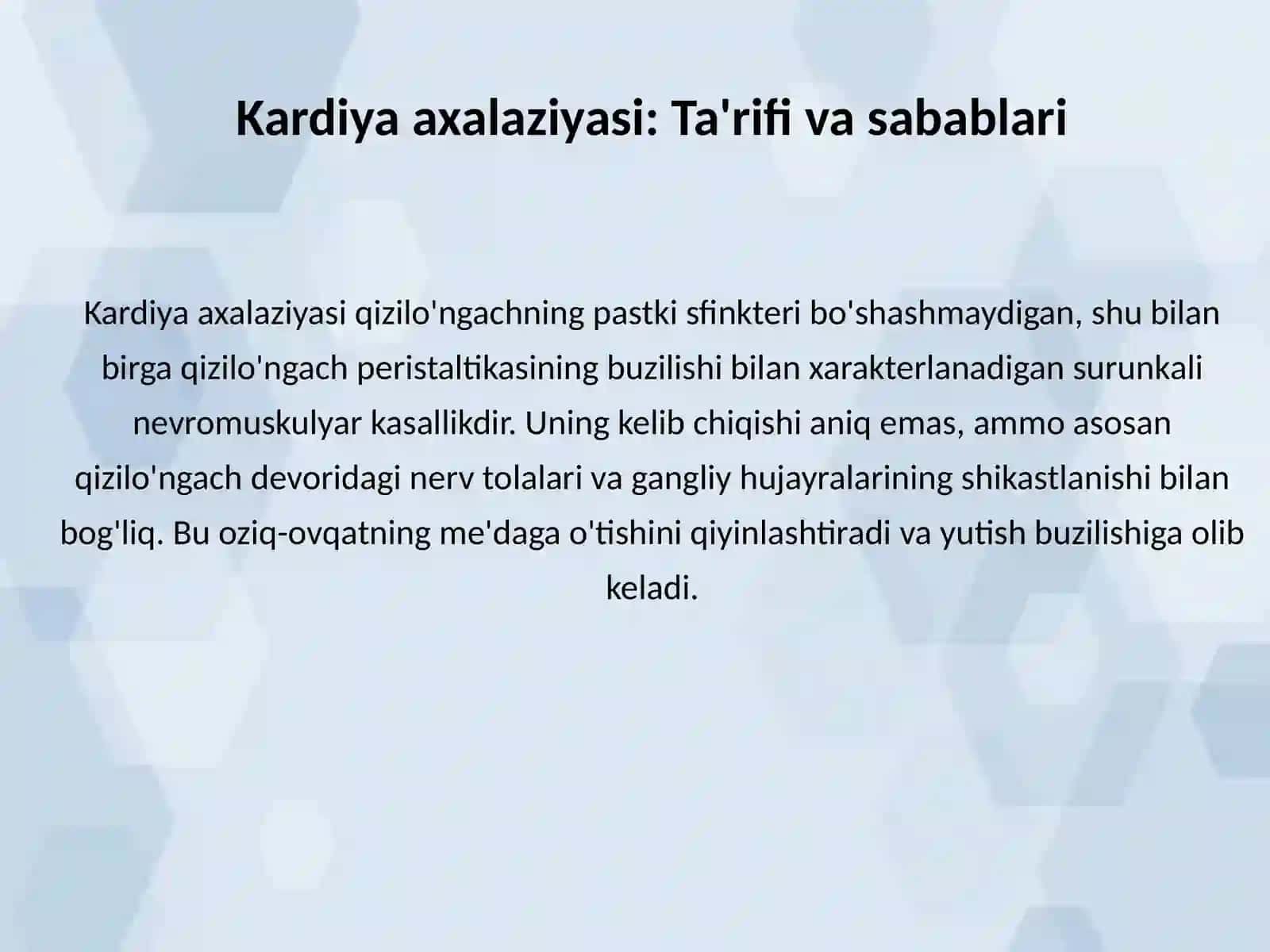 Kardiya axalaziyasi. Gastroezofageal refluks kasalligi 3