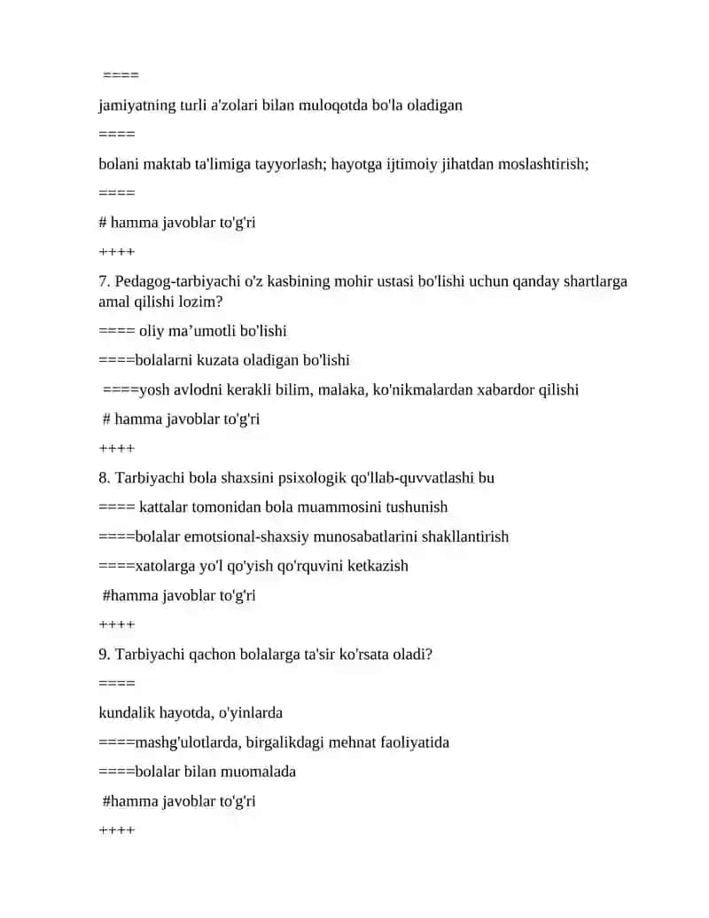 maktabgacha pedagogika testlar 78 3