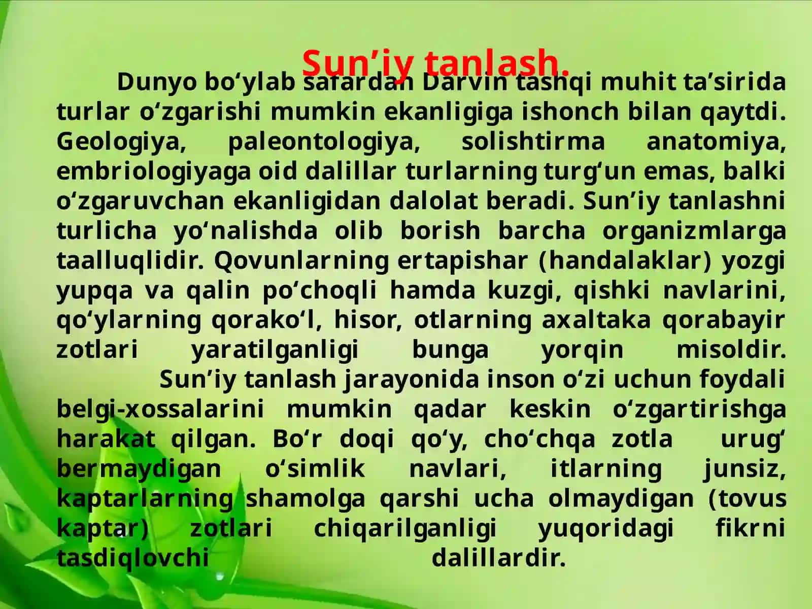 EVOLYUTSION TA`LIMOT 3