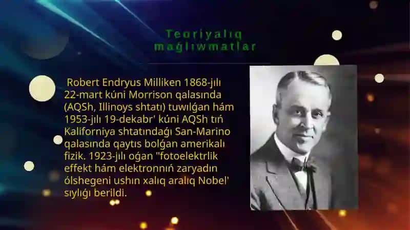 Elektronnıń zaryadın Milliken usılınıń járdeminde anıqlaw 3