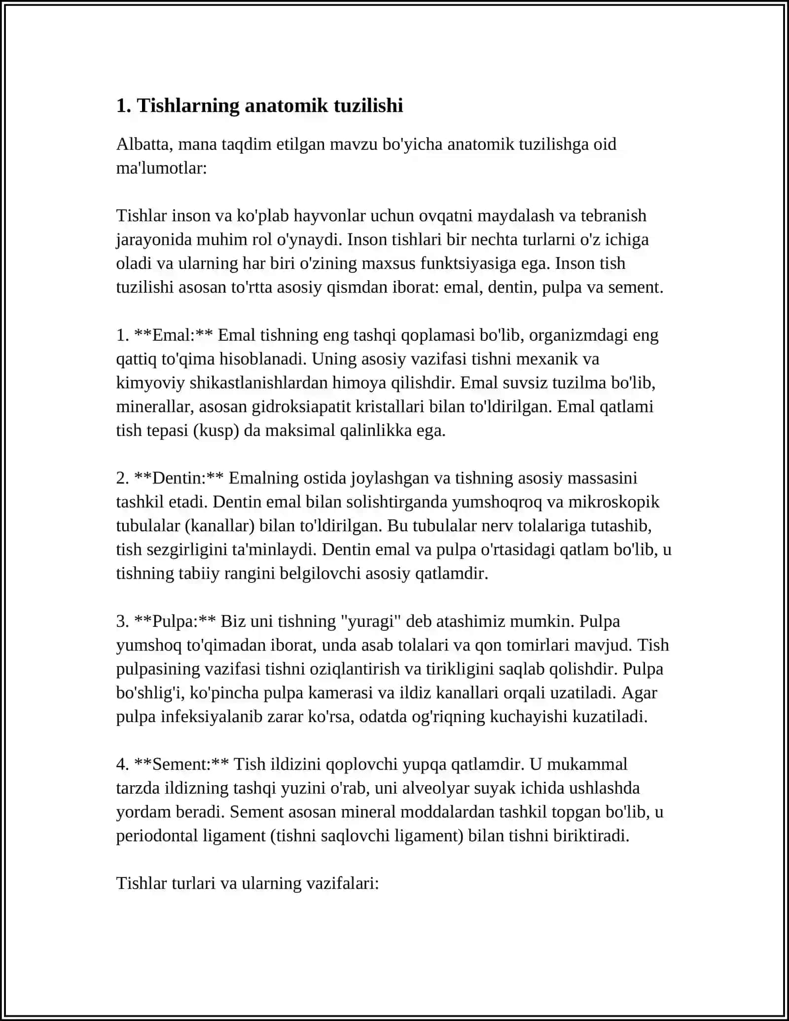 ANATOMYA TISHLAR HAQIDA SLAYD 3
