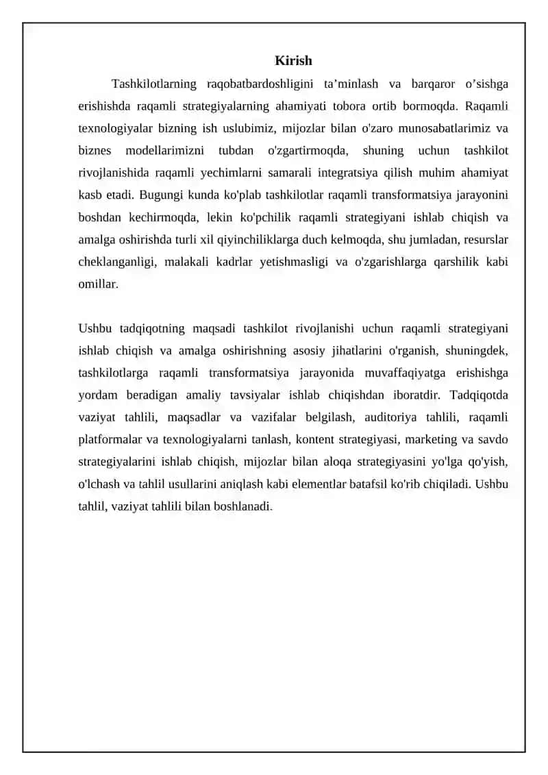 Tashkilot rivojlanishining raqamli strategiyasi 3