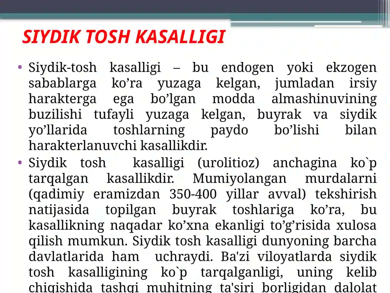 SIYDIK AJRATISH ORGANLARINING KASALLIKLARI 3