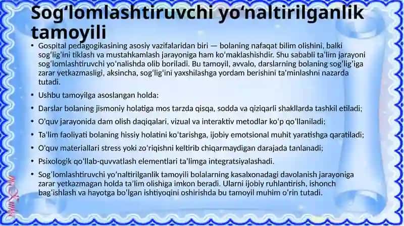 Gospital pedagogikaning asosiy tamoyillari 3