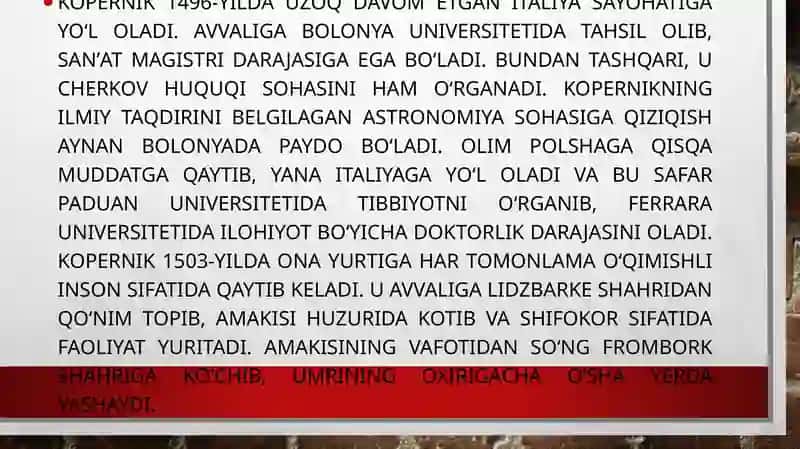 Jordano Bruno, kepler, galileylar Kopernik ishlarining davomchisi 3