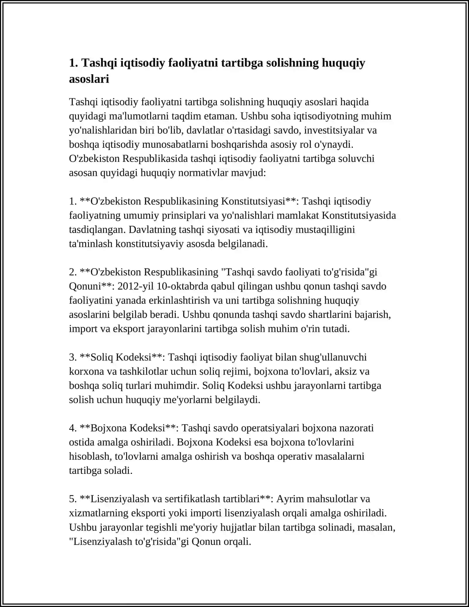 DAVLATNING TASHQI IQTISODIY FAOLIYATINI TARTIBGA SOLISH SIYOSATI 3