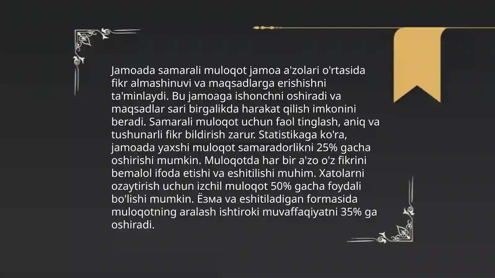 Jamoada samarali muloqot 3