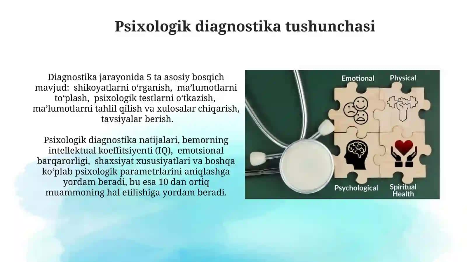 Psixologik diagnostika va ularning imkoniyatlari 3