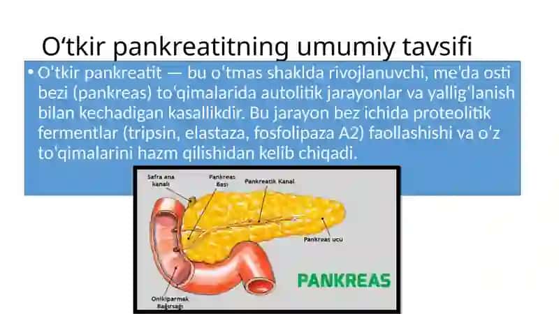O'TKIR PANKREATIT: KELIB CHIQISHI VA DAVOLASHNING BIOKIMYOVIY ASOSLARI 3