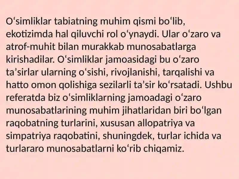 Oʻsimliklar va raqobat 3