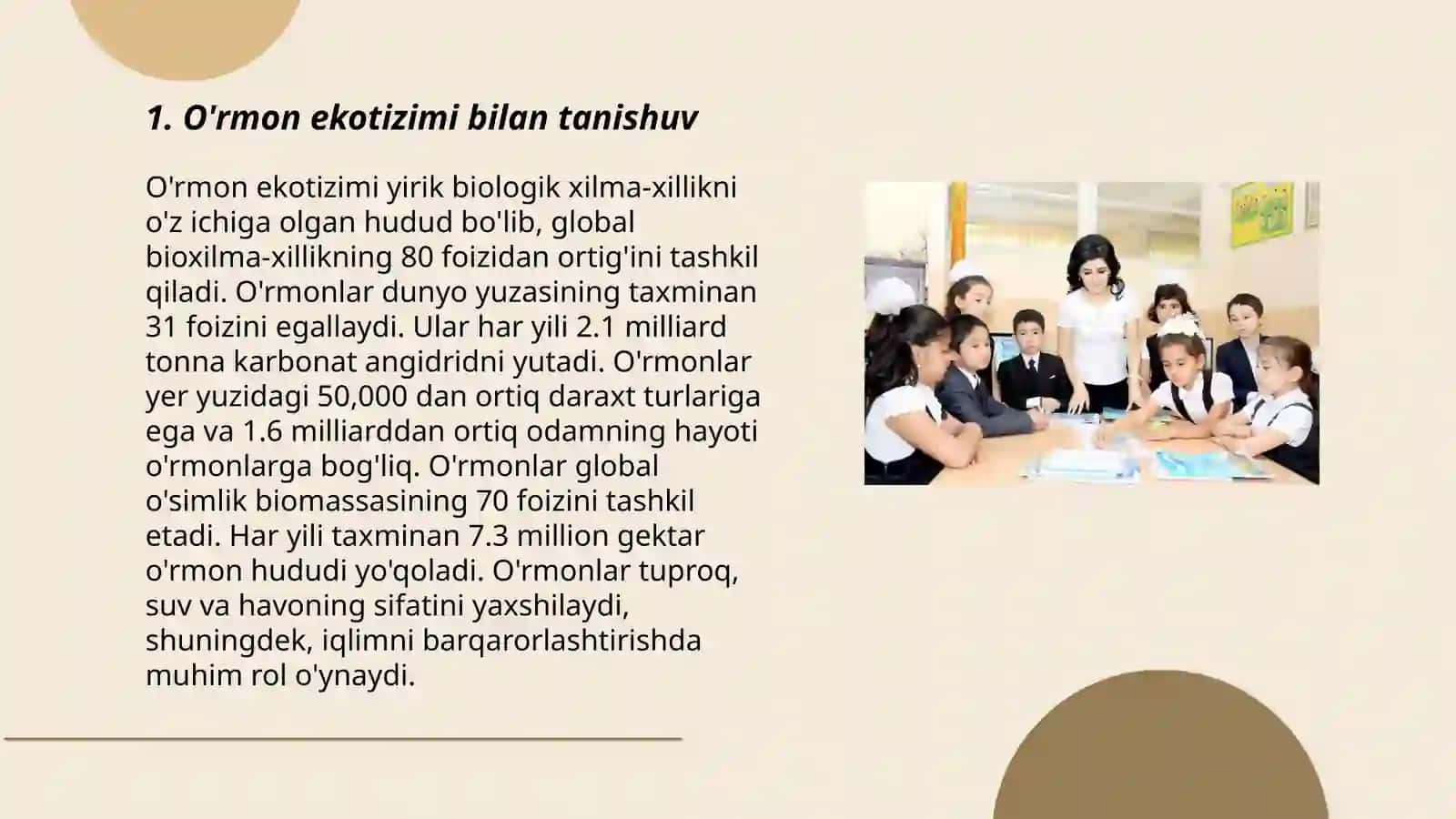 O'rmon ekotizimi bilan tanishuv 3