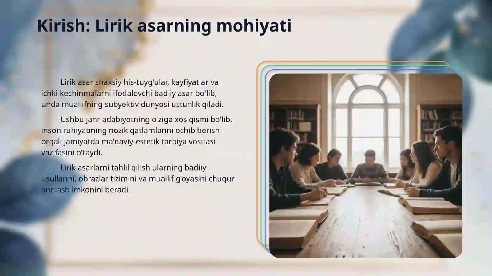 Lirik asarlarni o’rganish va tahlil qilish 3