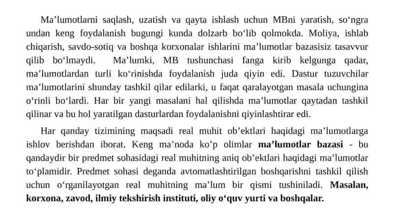 Ma’lumotlar bazalari bilan ishlash texnologiyalari 3