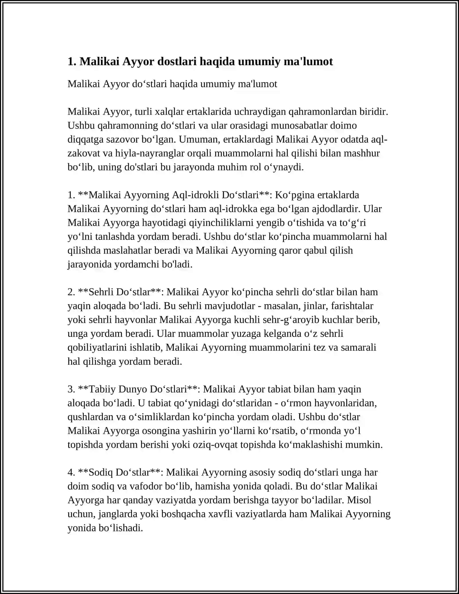 MALIKAI AYYOR DOSTLARI HAQIDA 3