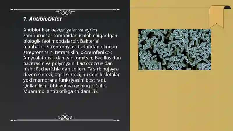 Bakteriyalarning ishlab chiqargan mahsulotlari 3