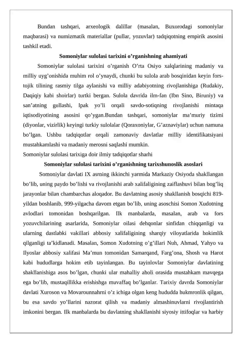 Somoniylar sulolasi tarixiga doir ilmiy tadqiqotlar sharhi 3