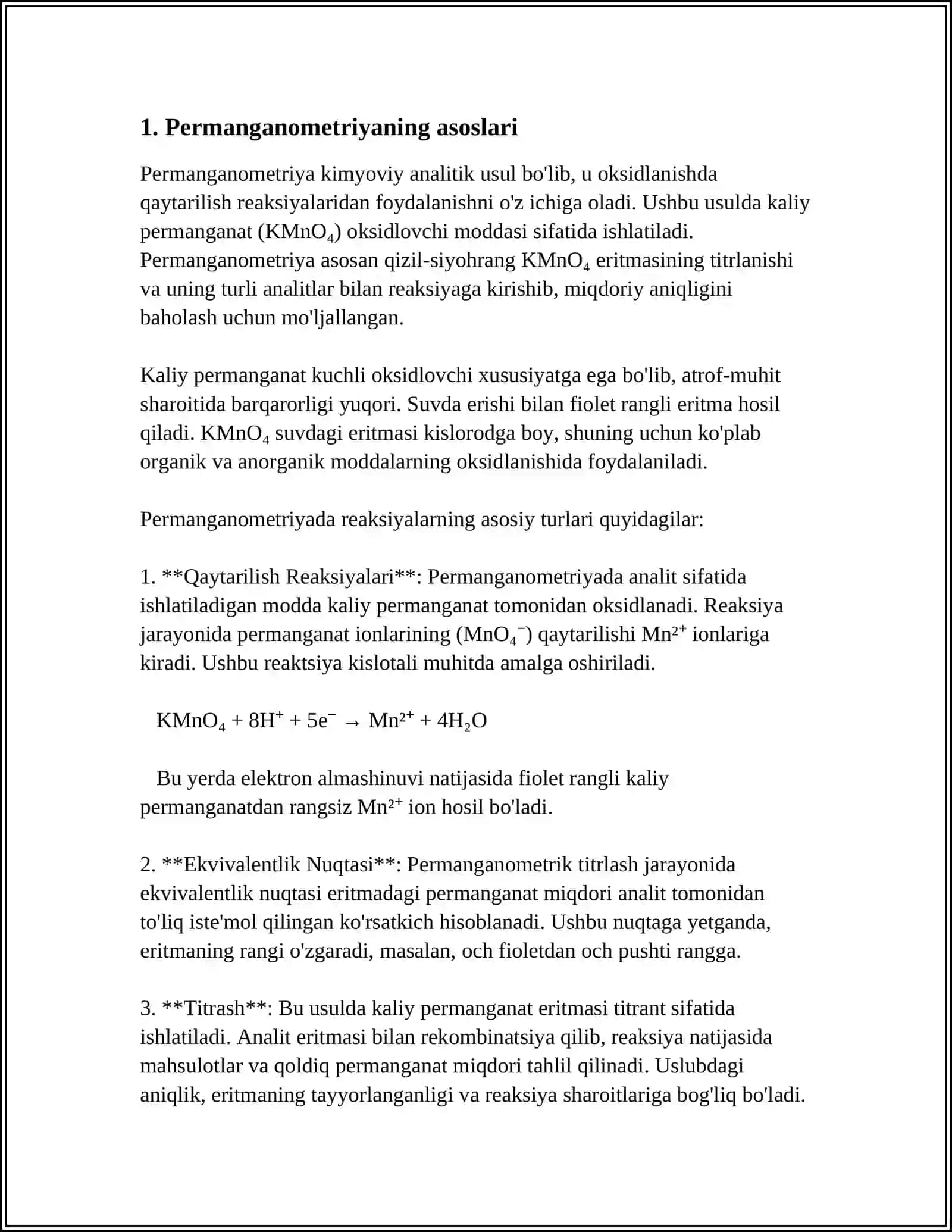 PERMANGANOMETRIYA, YODAMETRIYA 3