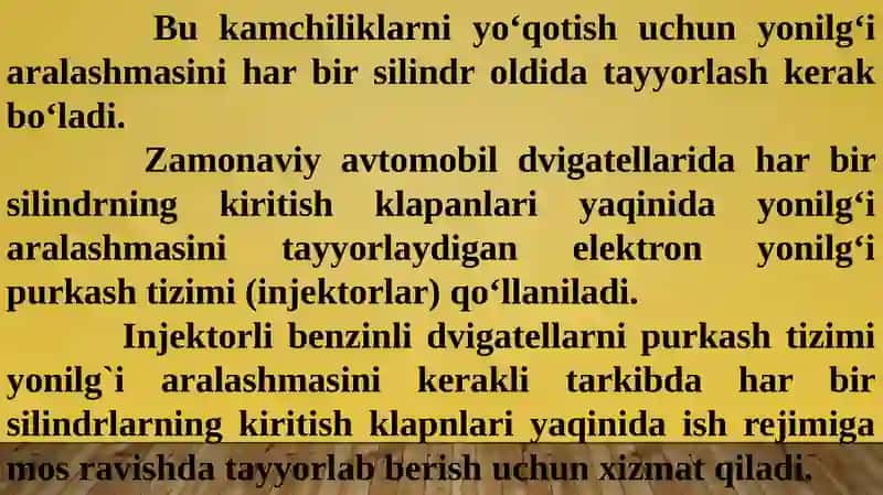 Injektorli Dvigatellar Ta'minlash Tizimi 3