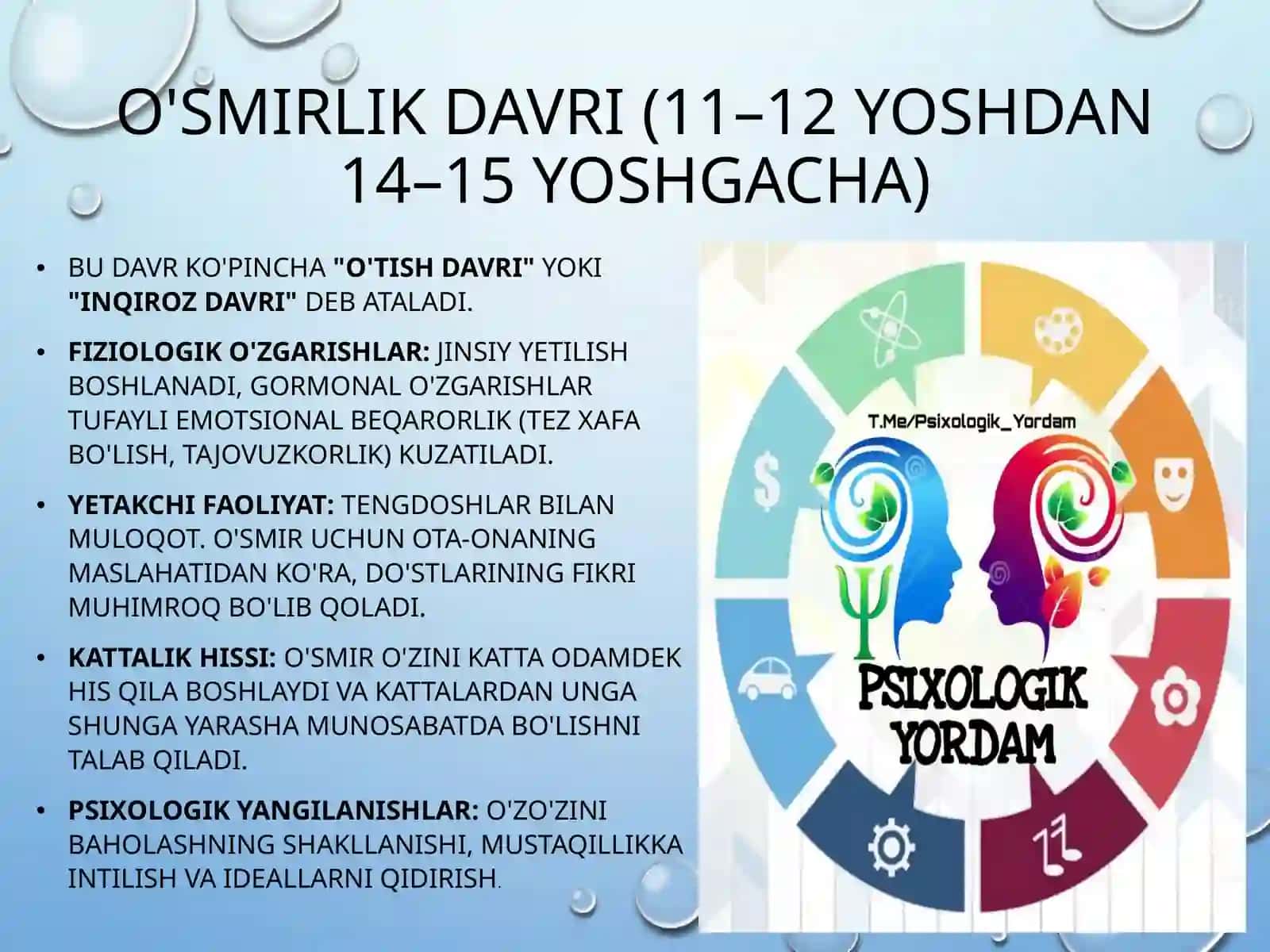 o’smirlik va o’spirinlik psixologiyasi 3