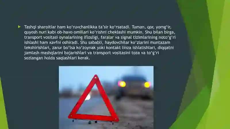 Haydovchining ko'ruvchanligi 3