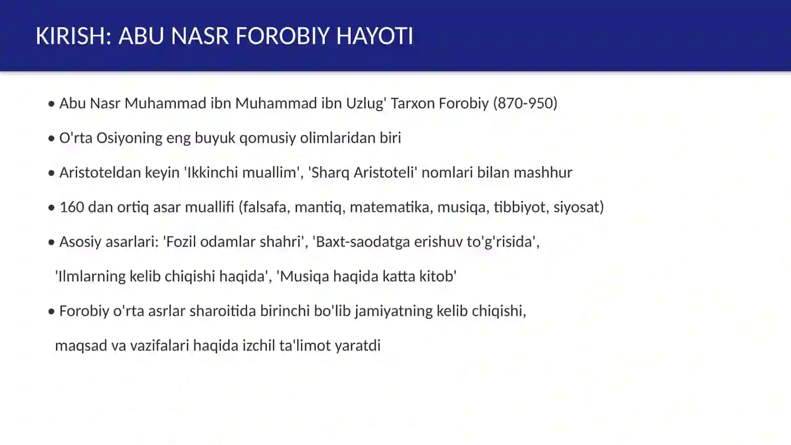 Abu Nasr Forobiyning taʼlim-tarbiyaviy qarashlari 3