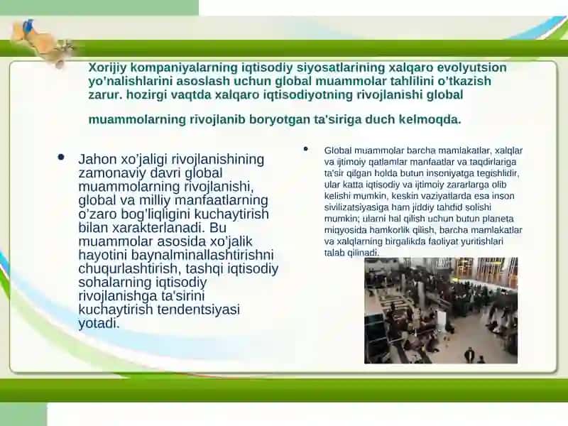 Jahon iqtisodiyotining Global muammolari 3