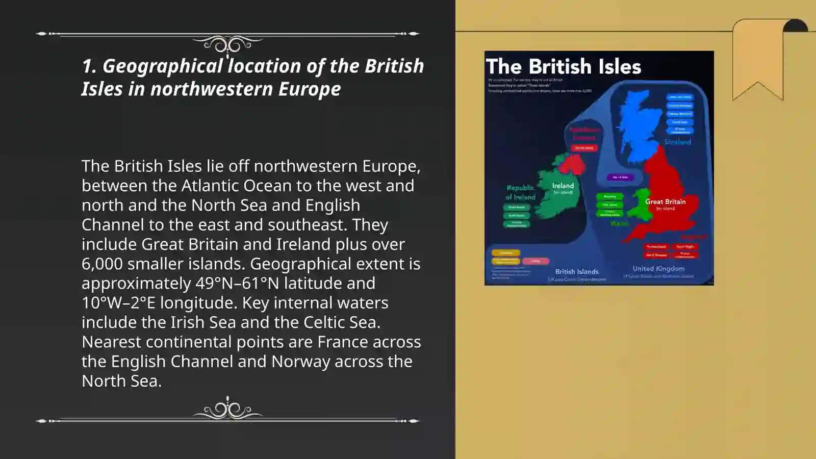 Geographical position of the British Isles 3