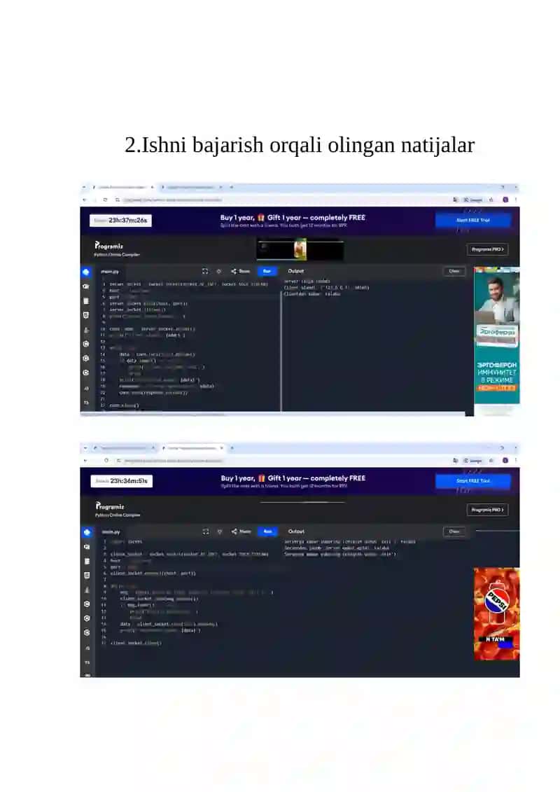 Oddiy CLIENT-SERVER xabar almashuvi 3