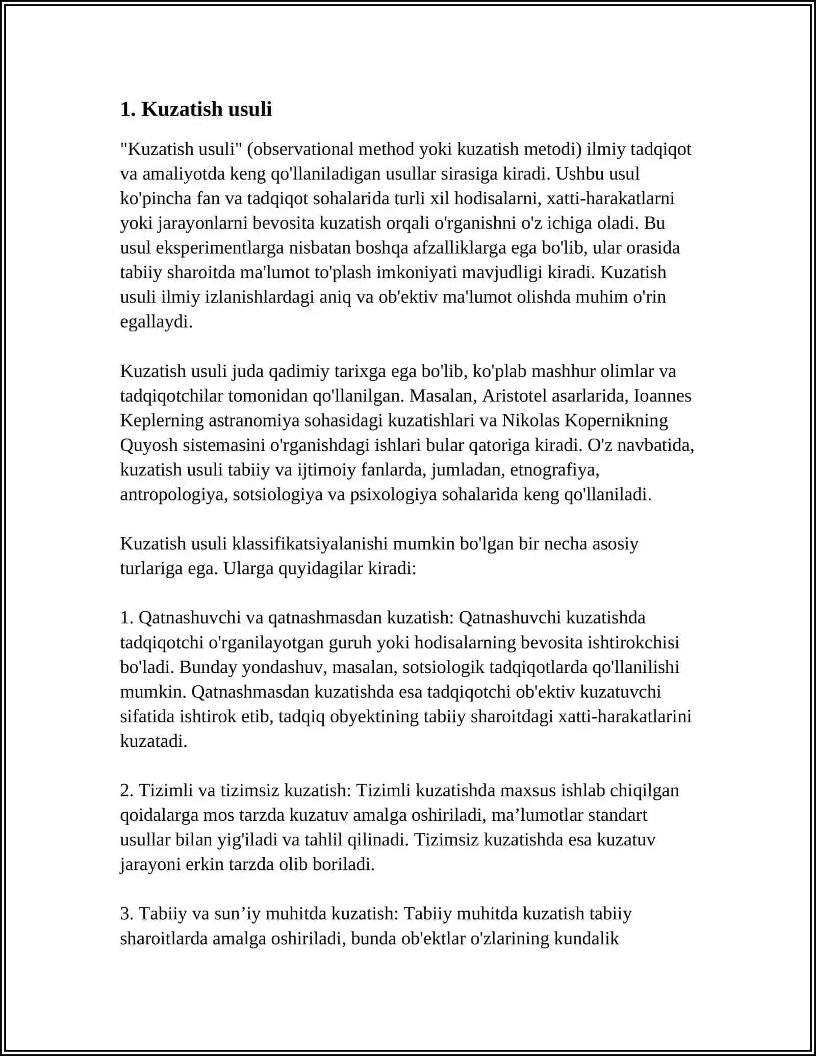 SHAXSNI OʻRGANISH METODLARI 3